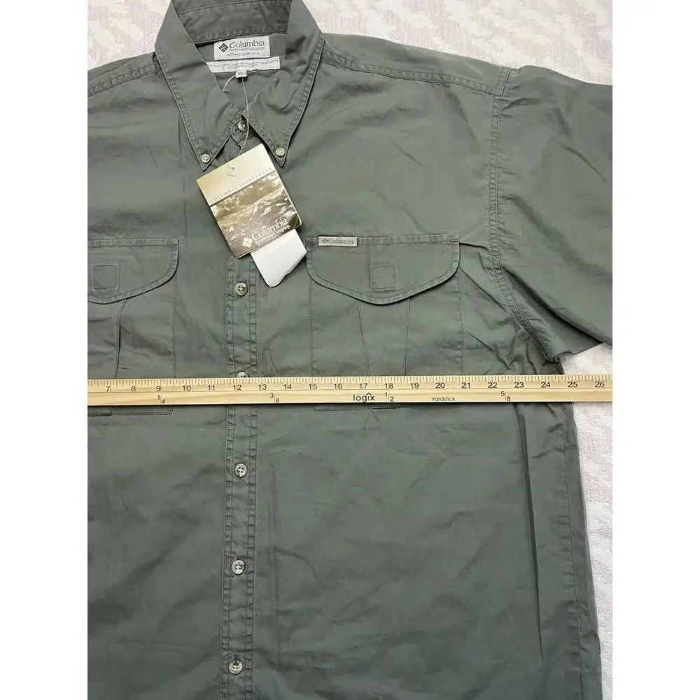 Columbia Men’s Green Button Down Short Sleeve Shirt Size XL - Picture 6 of 9
